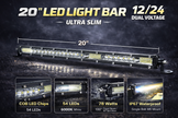 57.7cm 54 LED Light Bar 78W Ultra Slim – 12/24V Dual Voltage Combo Beam HAL494