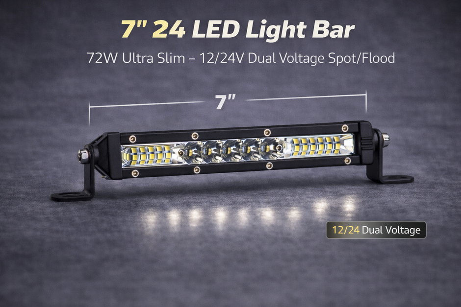 18.6cm 54W LED Light Bar – 18 LED Ultra Slim Spot Beam | 12/24V Dual Voltage HAL490