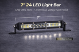 18.6cm 54W LED Light Bar – 18 LED Ultra Slim Spot Beam | 12/24V Dual Voltage HAL490