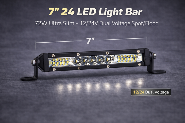 18.6cm 54W LED Light Bar – 18 LED Ultra Slim Spot Beam | 12/24V Dual Voltage HAL490