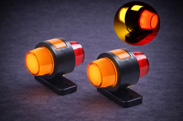 Set of 2 LED Neon Marker Lights – Orange/Red/Orange – 12/24V Dual Voltage MAR1521
