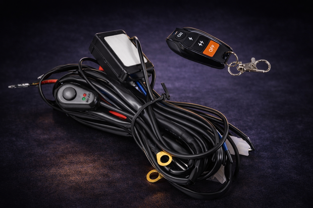 Wiring Harness Kit 12V/24V – Relay, Fuse, Switch & Remote Control (Up to 300W) HAL108