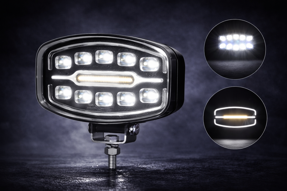55W High Power LED Driving Light 12V–24V White & Amber | Spot Beam | ECE R10 R148 R149 | IP67 HAL258