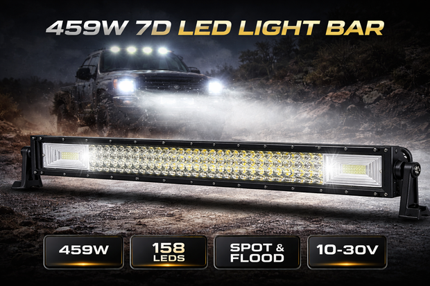 20” (55cm) 324W LED Light Bar 7D Dual Beam Spot & Flood 12–24V Off-Road Work Light HAL320