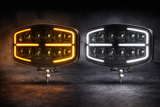 LED Driving Light with Dynamic Dual Colour DRL (White/Amber) – 55W 10-30V IP67 E-Marked