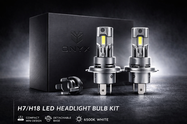 E4S H18 LED Headlight Bulb Kit – 6500K White | Compact Mini Design