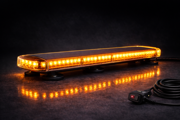 96.5cm LED Emergency Light Bar 12V/24V Amber Beacon – 15 Modes, Magnetic Roof Mount, E9 Approved