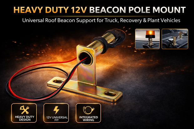 12V–24V Quick Connect Beacon Mounting Stand – Fixed Bracket for Emergency Lamp