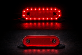 LED Marker Light with Stand – Red, 12-24V, 20 LED Neon Glow, Side Mount, Reflector