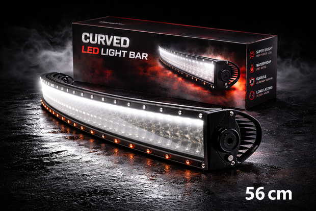 56cm Curved LED Light Bar – 120W High Power Spot Beam (12V–24V)