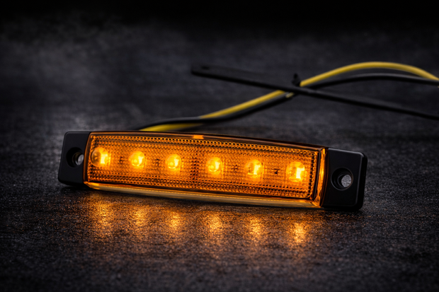 6 LED Amber Side Marker Light – 12V/24V Universal Truck & Trailer Indicator