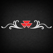 Massey Ferguson Silver & Red REAR WINDOW SWIRL - NEW STYLE