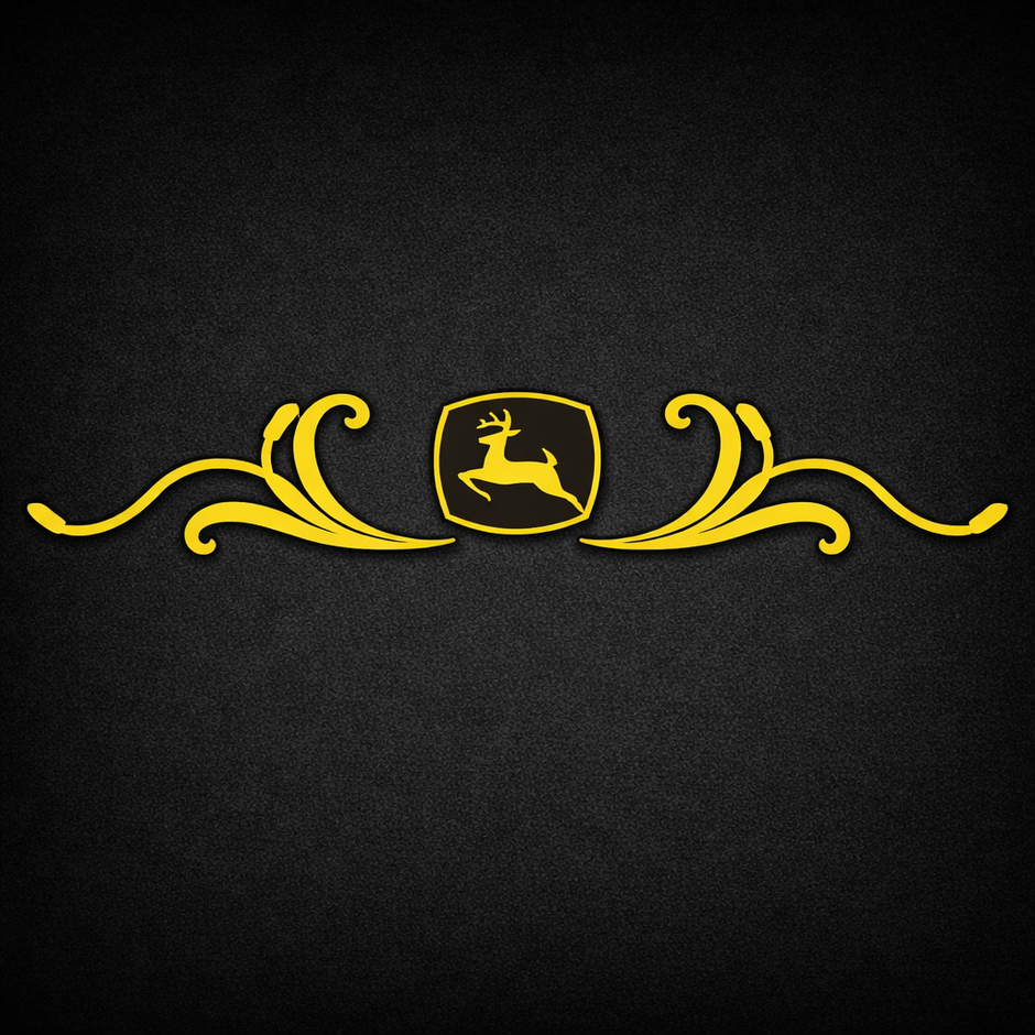 John Deere Yellow & Black REAR WINDOW SWIRL - NEW STYLE