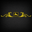 John Deere Yellow & Black REAR WINDOW SWIRL - NEW STYLE