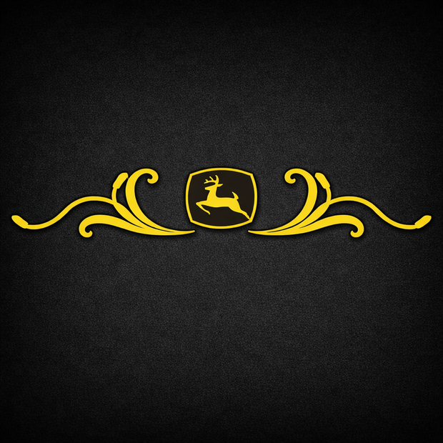 John Deere Yellow & Black REAR WINDOW SWIRL - NEW STYLE