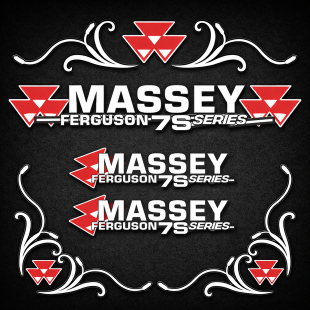 Massey Ferguson 7S Silver & Black New Style Decal