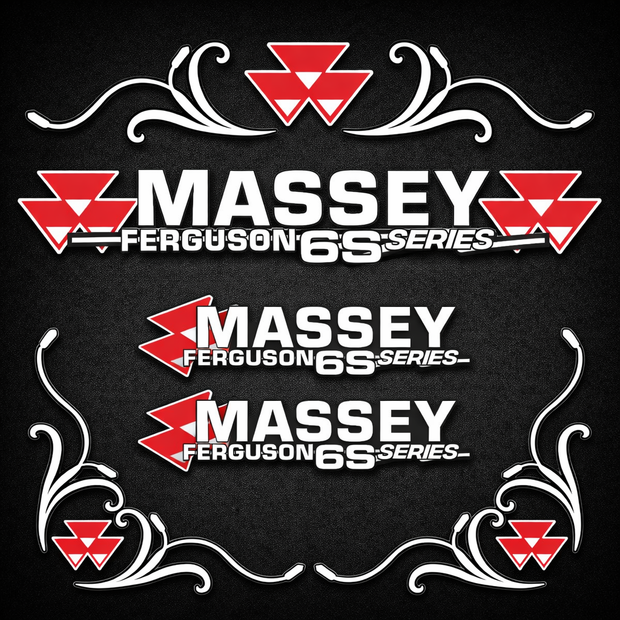 Massey Ferguson 6S Silver & Black New Style Decal