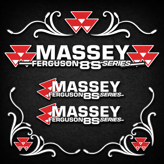 Massey Ferguson 8S Silver & Black New Style Decal