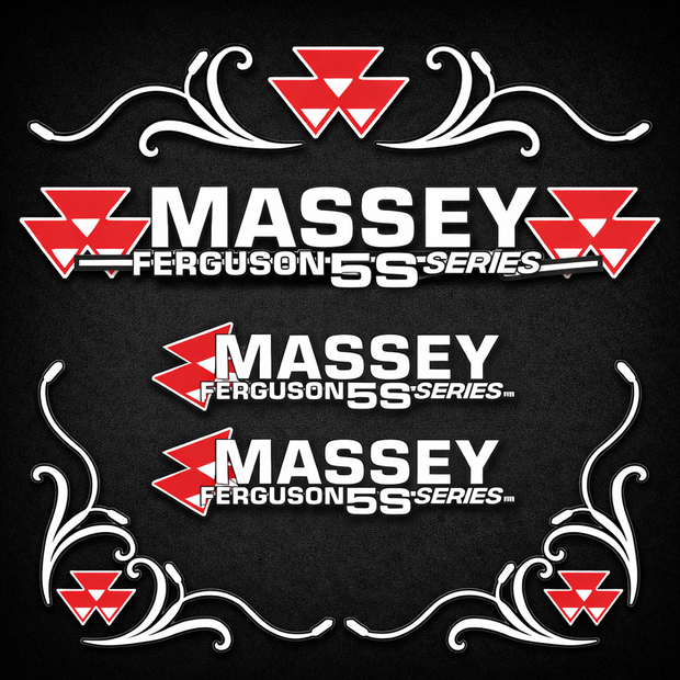 Massey Ferguson 5S Silver & Black New Style Decal