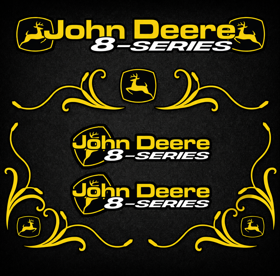 John Deere Yellow & Black 8 Series New Style Decal