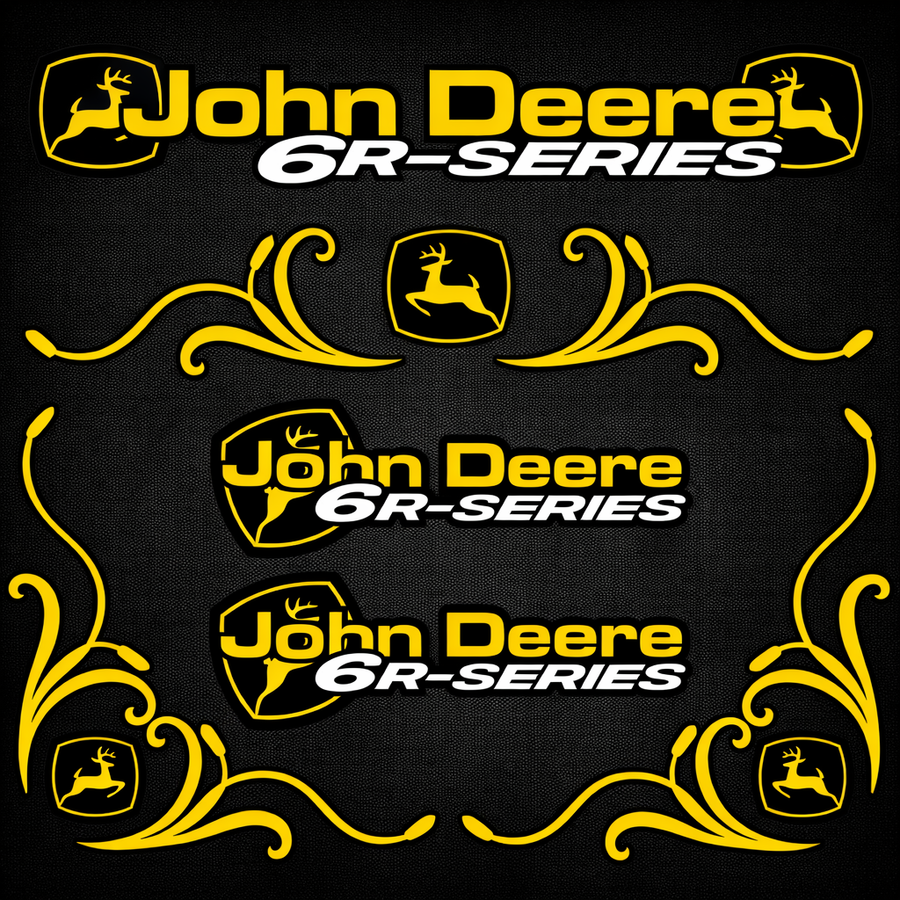John Deere Yellow & Black 6R Series New Style Decal