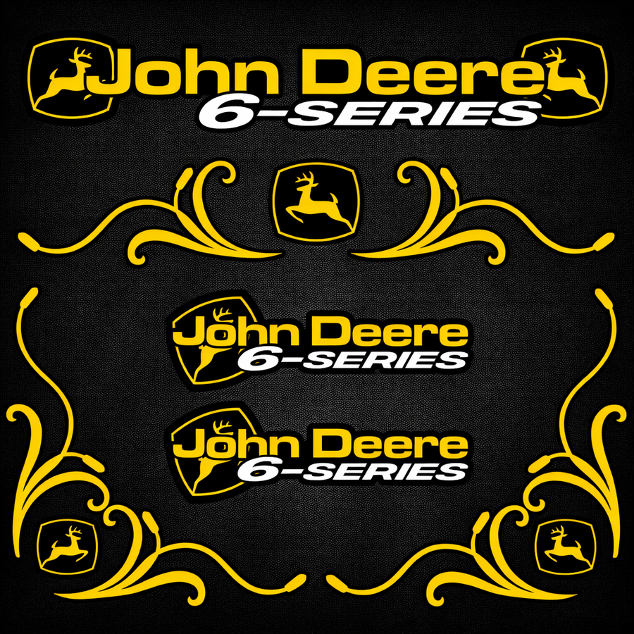 John Deere Yellow & Black 6 Series New Style Decal
