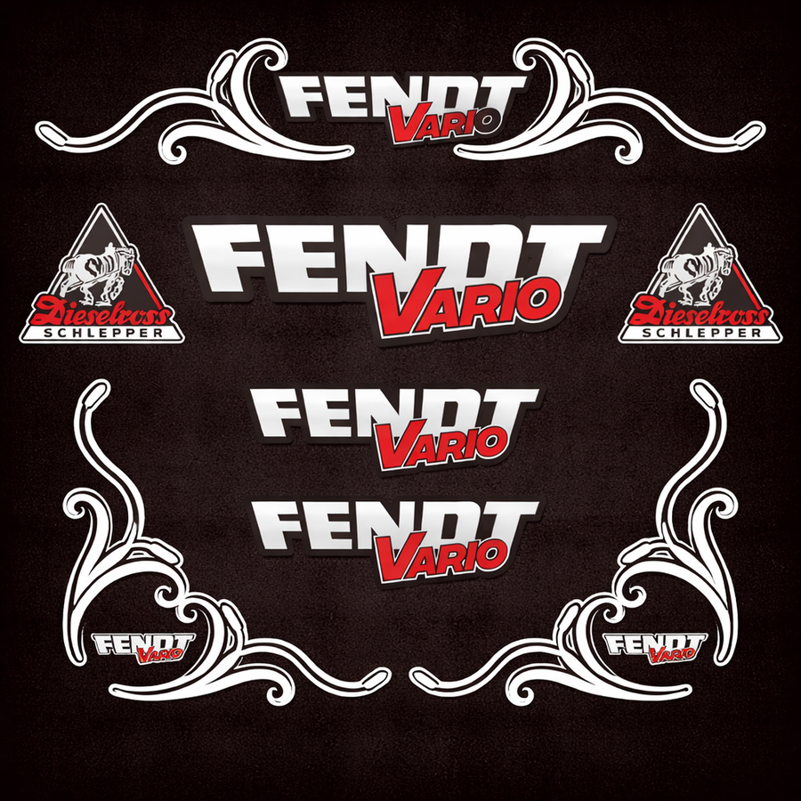 FENDT VARIO DECAL - Silver & Red Diesel Ross Style