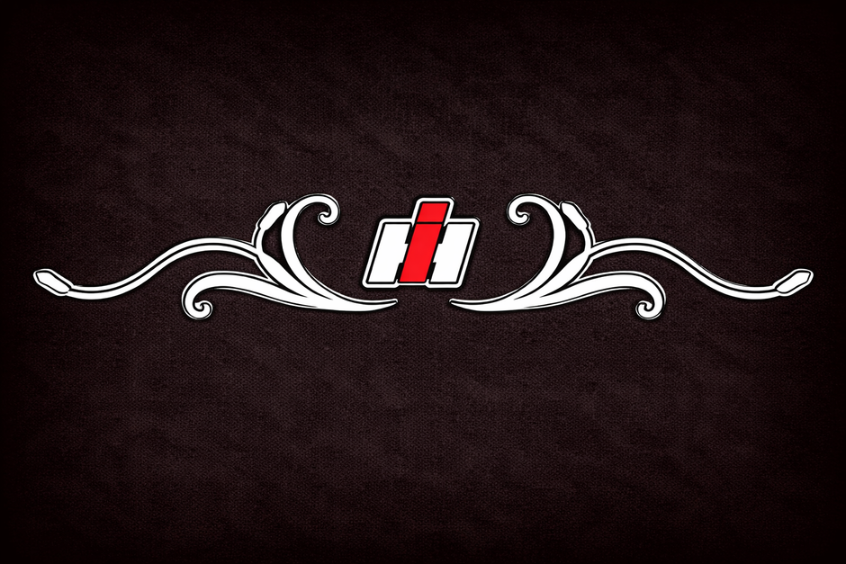 CASE IH RED & SILVER REAR WINDOW SWIRL - NEW STYLE