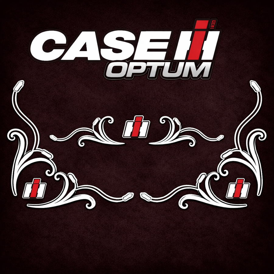 CASE OPTUM IH Tractor Decal - Silver & Black
