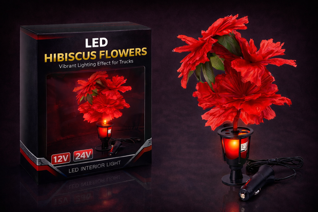 LED Hibiscus Flower Interior Light – 12V & 24V Truck Cab Decoration