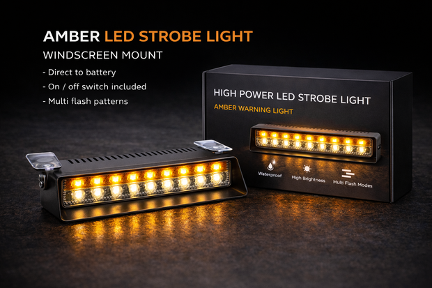 12LED Car Strobe Flashing Lights 12V - Amber Colour - DIRECT FIT, NORE WIRING PLUG AND PLAY