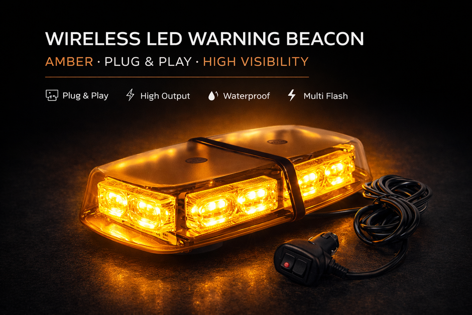 12" 36 LED 18 Watts  Hazard Warning Roof Beacon Flash Strobe Mini Light Bar with Magnetic Mount