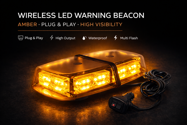 12" 36 LED 18 Watts  Hazard Warning Roof Beacon Flash Strobe Mini Light Bar with Magnetic Mount