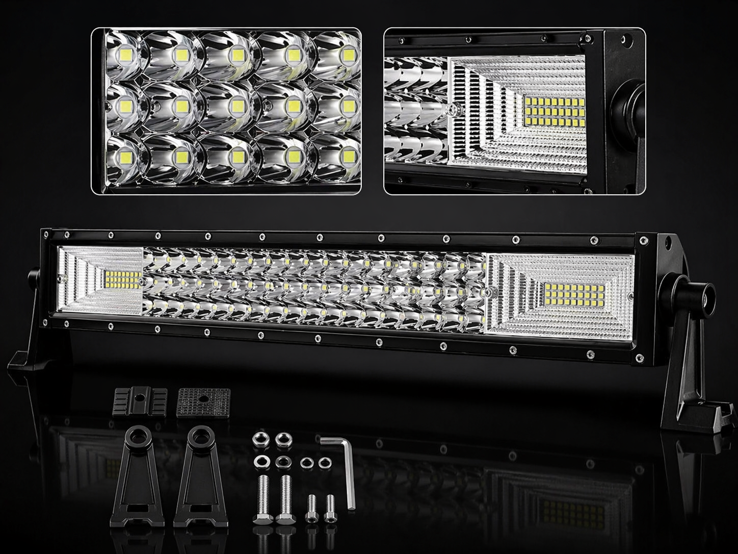 20” (55cm) 324W LED Light Bar 7D Dual Beam Spot & Flood 12–24V Off-Road Work Light HAL320