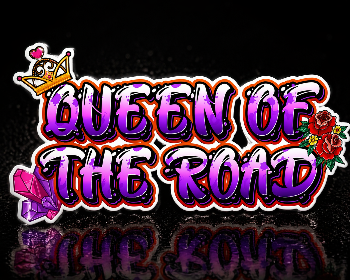 Queen of the Road Full Colour Sticker – 12.5cm