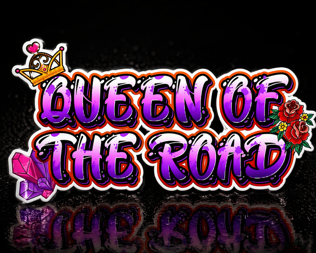 Queen of the Road Full Colour Sticker – 12.5cm