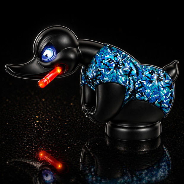 Angry Duck blue Full Colour Sticker – 10cm