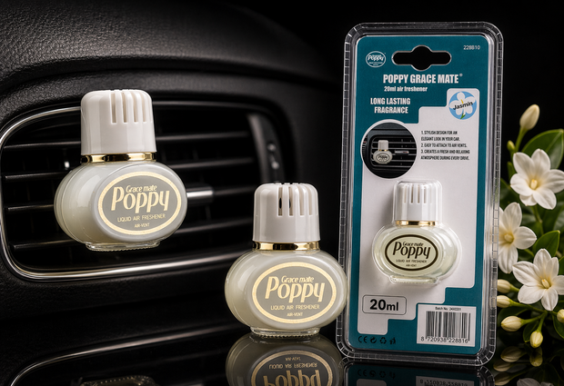 Mini Poppy Grace Mate Jasmine Air Freshener – 20ML Vent Clip