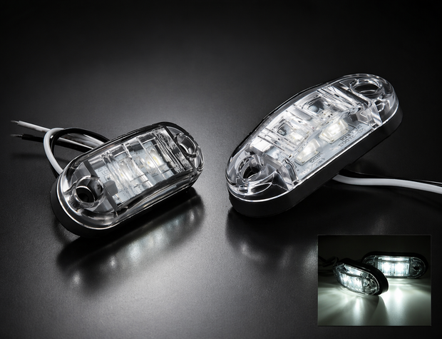 4 LED 12V-24V Side Marker Lights Oval Front Rear