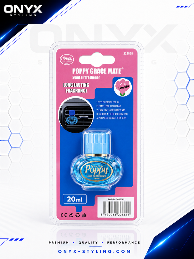 Mini Poppy Grace Mate Air Freshener – 20ML Vent Clip - FREESIA SCENT