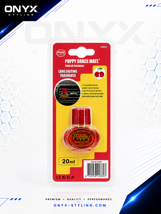 Mini Poppy Grace Mate Air Freshener – 20ML Vent Clip - CHERRY SCENT
