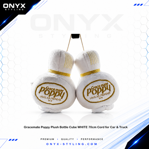 LARGE Poppy Grace Mate WHITE Pluche bottles with cord