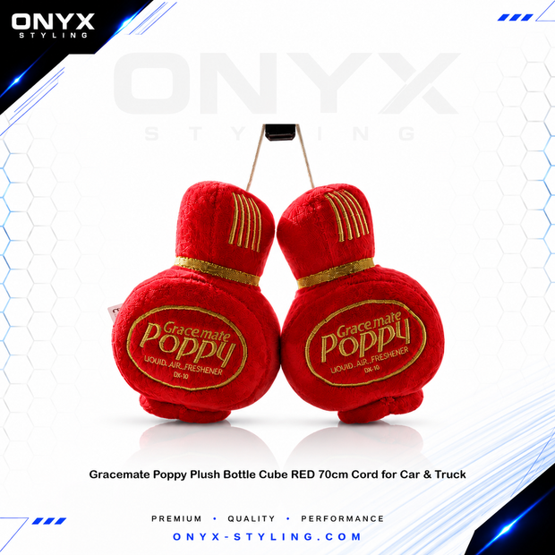 LARGE Poppy Grace Mate RED Pluche bottles with cord
