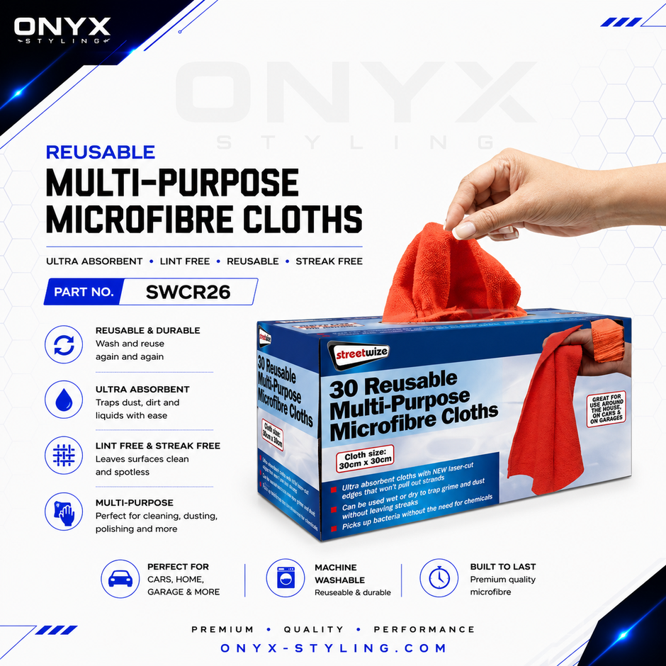 30 Edgeless Microfibre Cloths – Scratch-Free, Ultra Absorbent Car Cleaning Towels