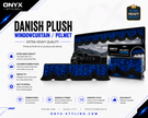 Danish Plush Window Curtain Pelmet Blue & Black Fringes 18cm – Extra Heavy Quality 250cm