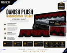 Danish Plush Window Curtain Pelmet Red & Black Fringes 18cm – Extra Heavy Quality 250cm