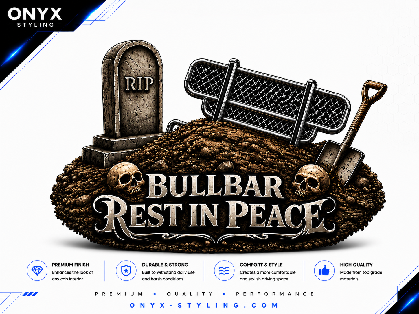 Bullbar Rest In Peace Full Colour Sticker – 10cm
