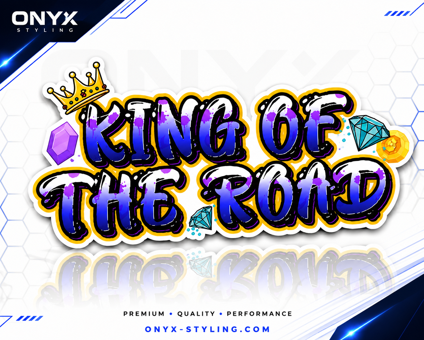 King of the Road Full Colour Sticker – 12.5cm