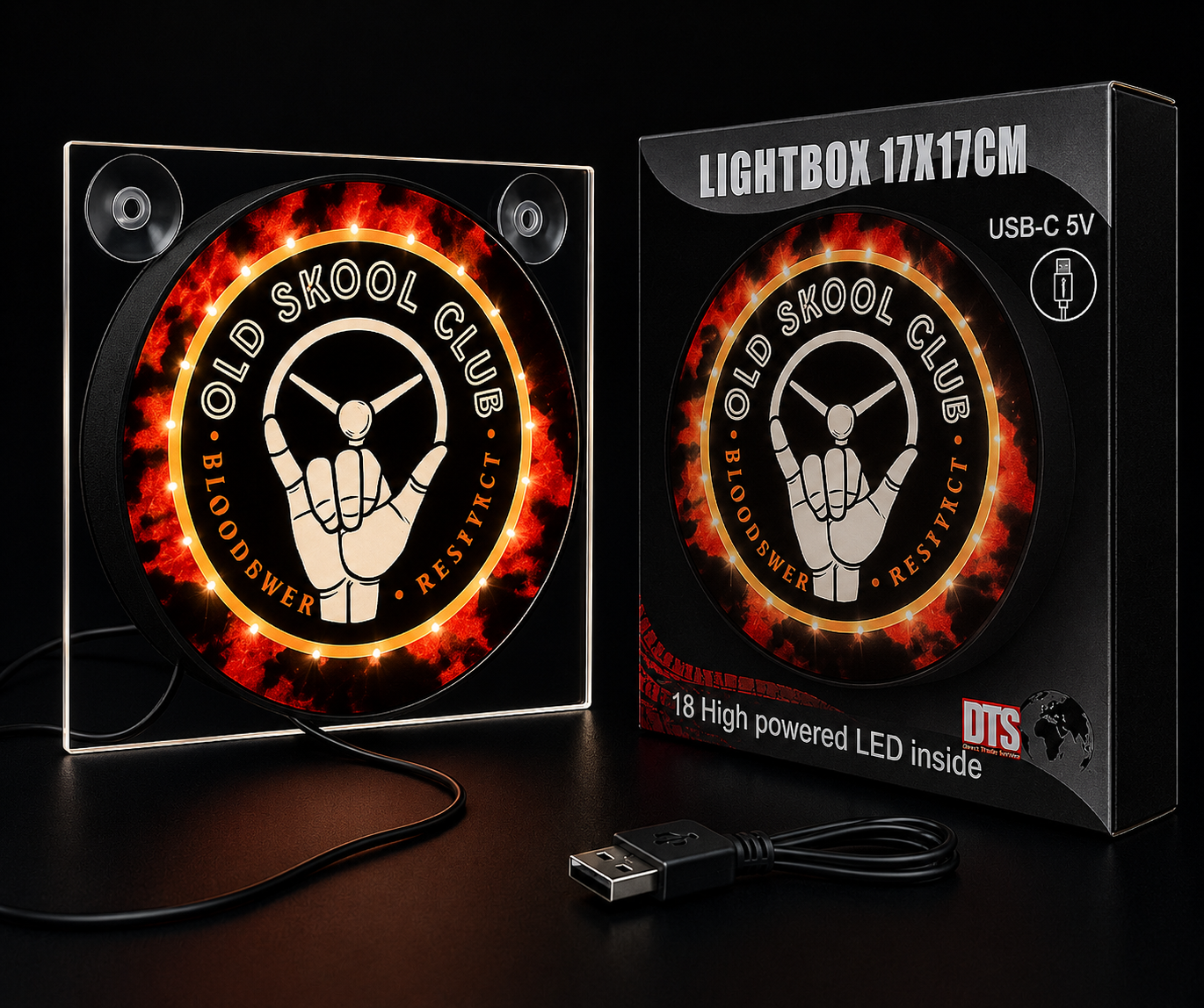 Old Skool Club LED Lightbox Deluxe | USB Truck & Car Interior Light