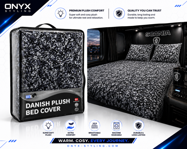 Danish Plush Design Grey Bed Cover (Single) – 140 x 200cm with Pillowcase